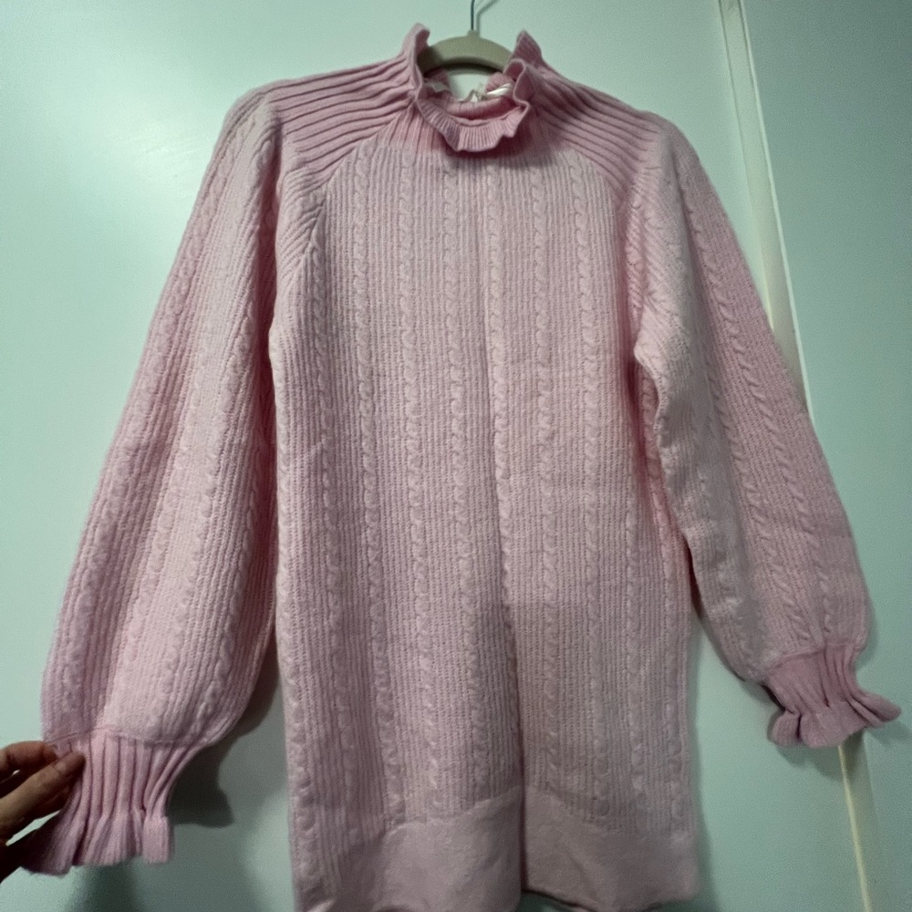 Pink Ruffled Knit Sweater - Picture 5 of 5